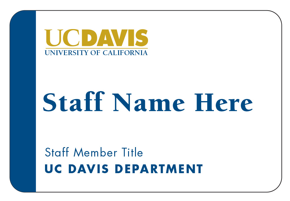 UC Davis department name badge design 2