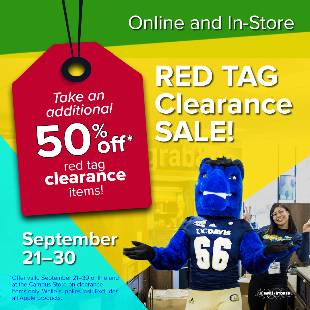 Red tag clearance sale from September 21 to September 30